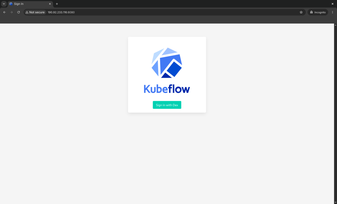 Kubeflow landing page