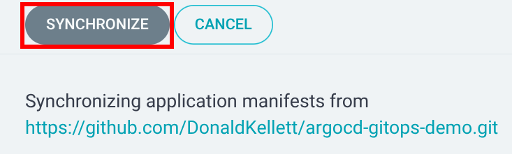 Argo CD - Confirm sync application