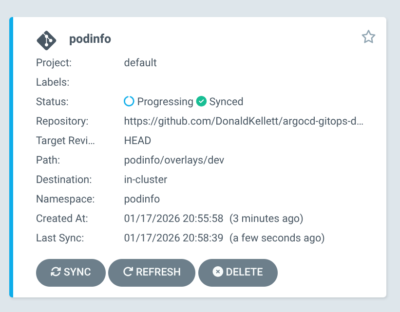 Argo CD - Application is progressing