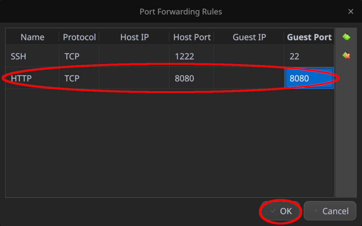 Add host-level NAT port forwarding rule