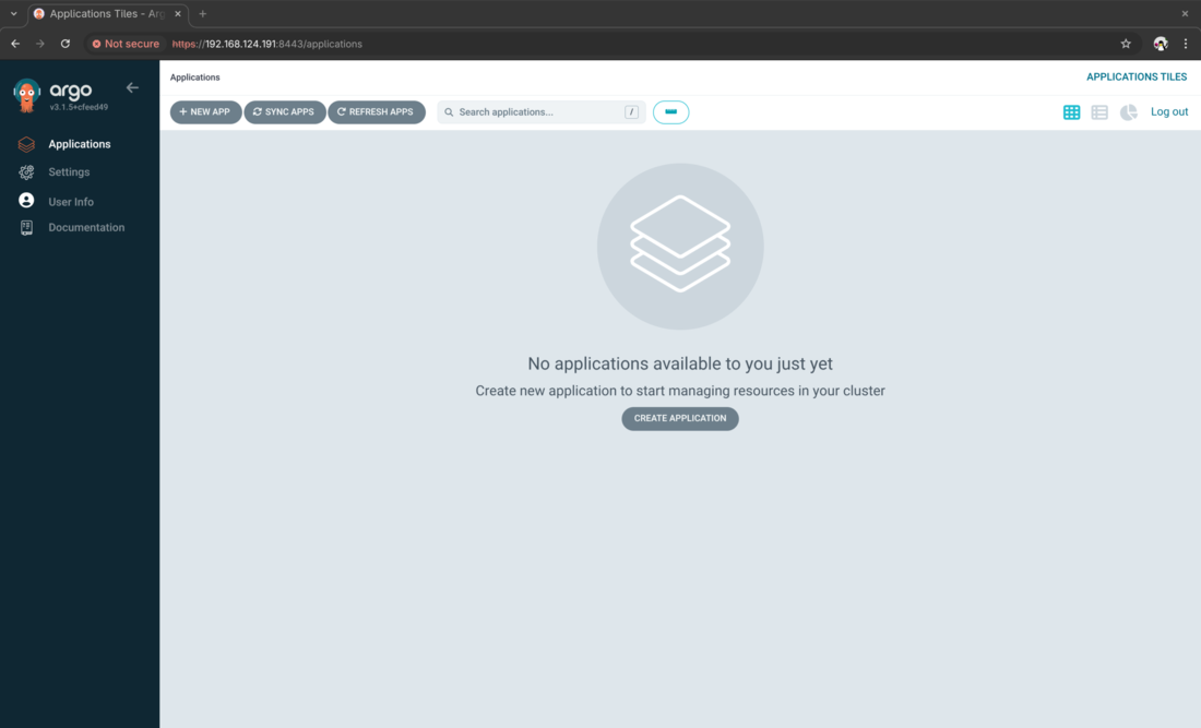 Argo CD Applications view
