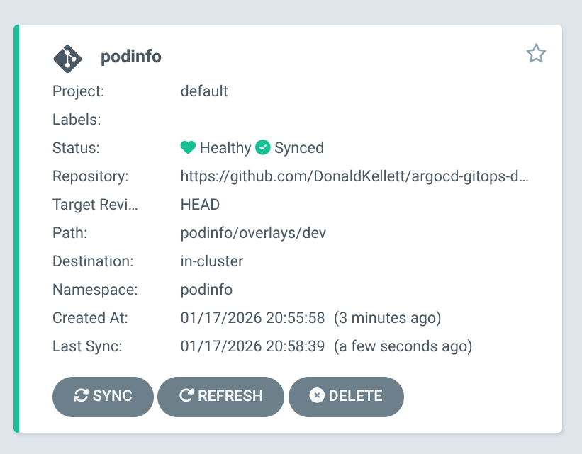 Argo CD - Application is healthy